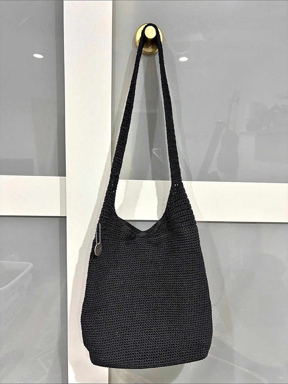 The Sak Black Woven Hobo Bag